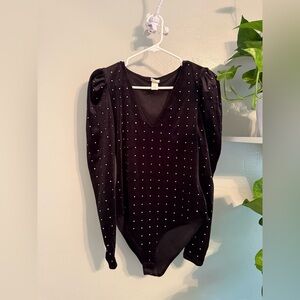 H&M Black Velvet One Piece with Rhinestones